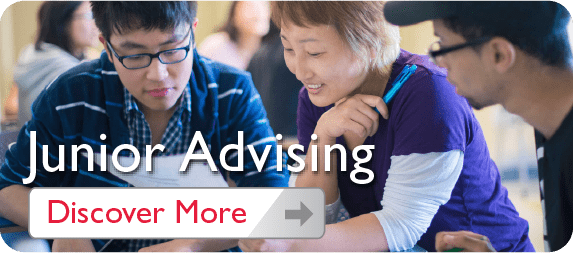 Junior Advising. Discover More Button