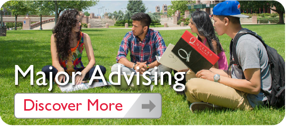 Major Advising. Discover More Button