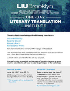 A thumbnail of the PDF- One-Day Literary Translation Institute