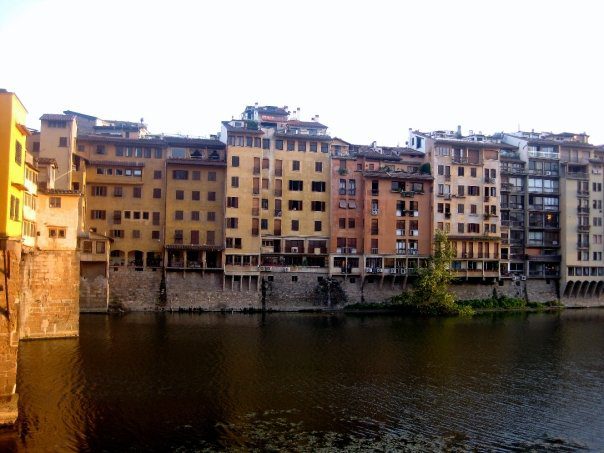 Buildings by the water in Florence.