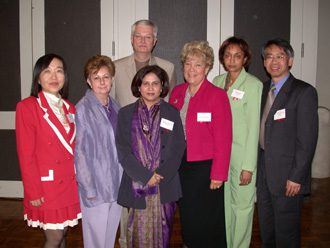 Queens Borough President Helen Marshall (third from right) with the A/AC's affiliated research staff.