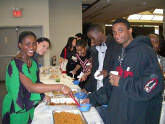 QC students participating in the event on Ethnic Foods: Diverse Communities and Diverse Histories sponsored by the A/AC