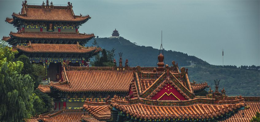 Scenic view of a Chinese temple.