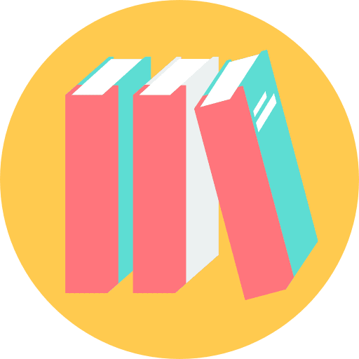 Illustration of three books Illustration of three books standing upright.