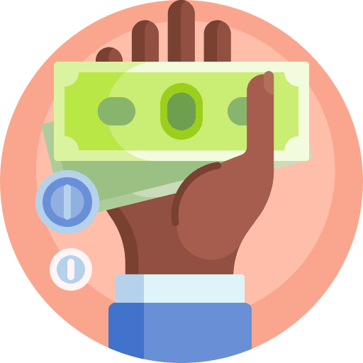 Illustration of a hand holding money.