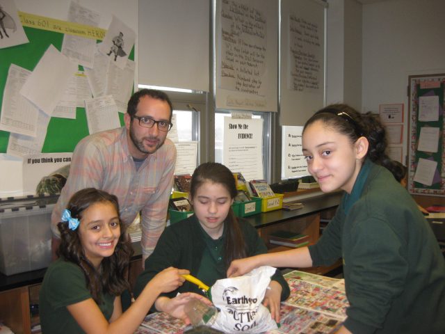 Students sitting at a table together.