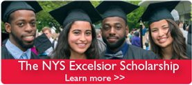 NYS Excelsior Scholarship. Learn More banner.
