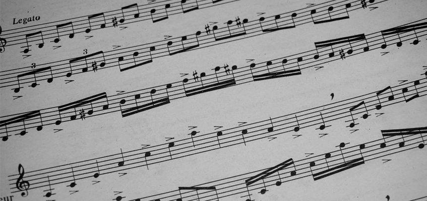 A close-up of sheet music.