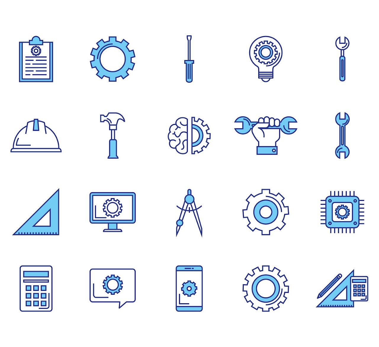 Bundle of engineering set icons vector illustration design.