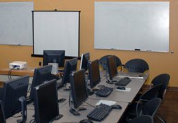 A view inside the computer lab CEP Hall II Training Center.