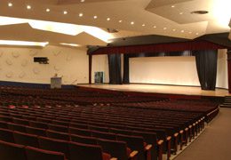 A view of an empty Colden Auditorium.