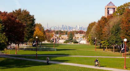 City skyline as seen from Queens College Campus