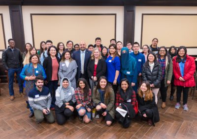 Group Photo. AAC's Student Council Discussion on Civic Participation. Speaker Jerry Vatamala from AALDEF. Attendees: AAC Staff, AAC Student Council, Provost Betsy Hendry, QC Clubs ASIA and NISA and RSVPS.