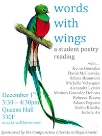 A thumbnail of the PDF- Words with Wings. A student poetry reading.