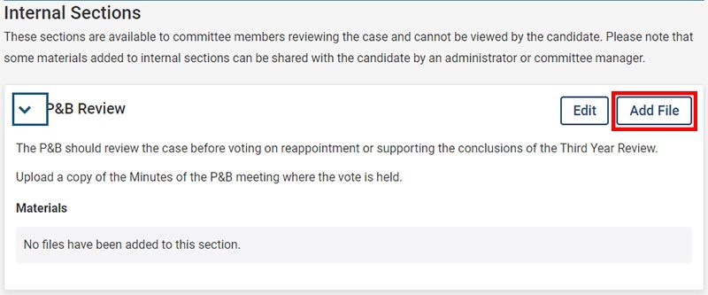 Screenshot indicating the Add File button boxed in red.