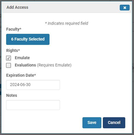 Screenshot of Add Access menu.