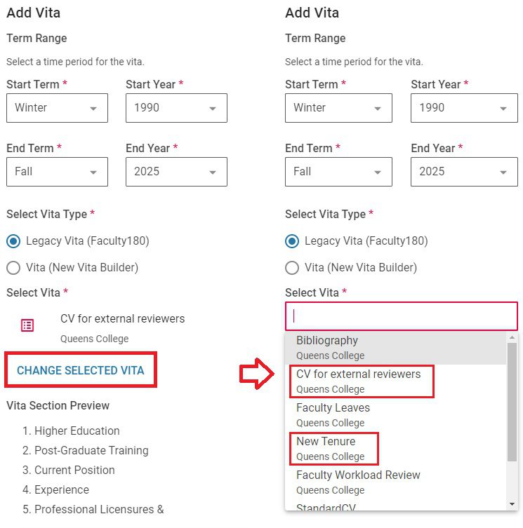 Screenshot of the CV sidebar