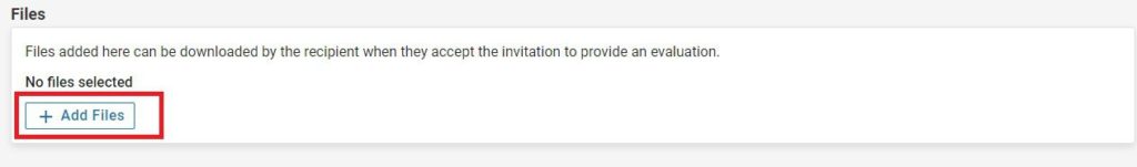 Screenshot of External Evaluation Request page.