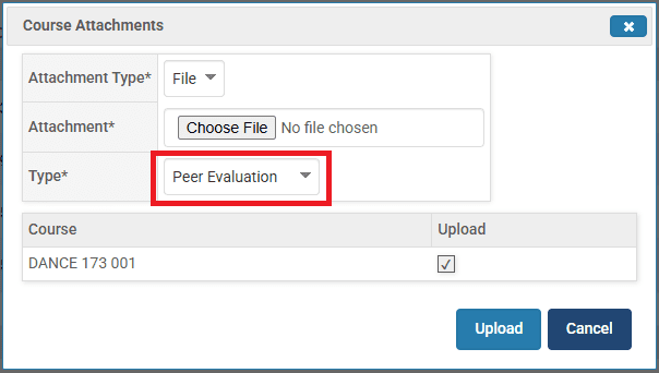 Screenshot of upload screen