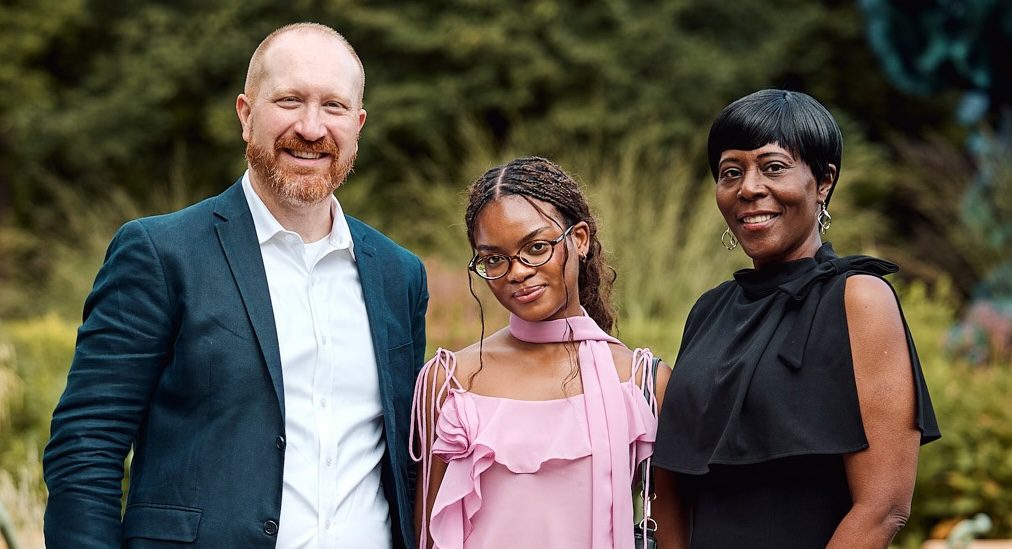 Jamie Cohen, Gwyneth Agbenyo, and Simone Yearwood in the Garden at the Schloss Leopoldskron
