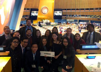 Queens College's Award-Winning Model United National Delegation in 2018.