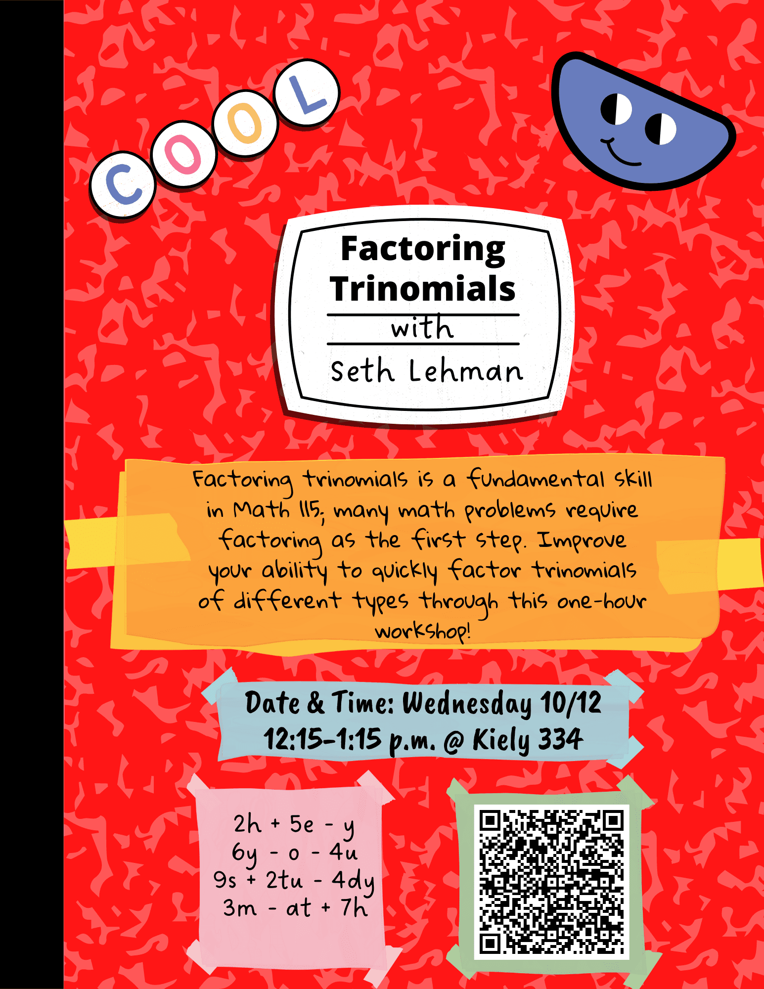 Factoring Trinomials Workshop Flyer