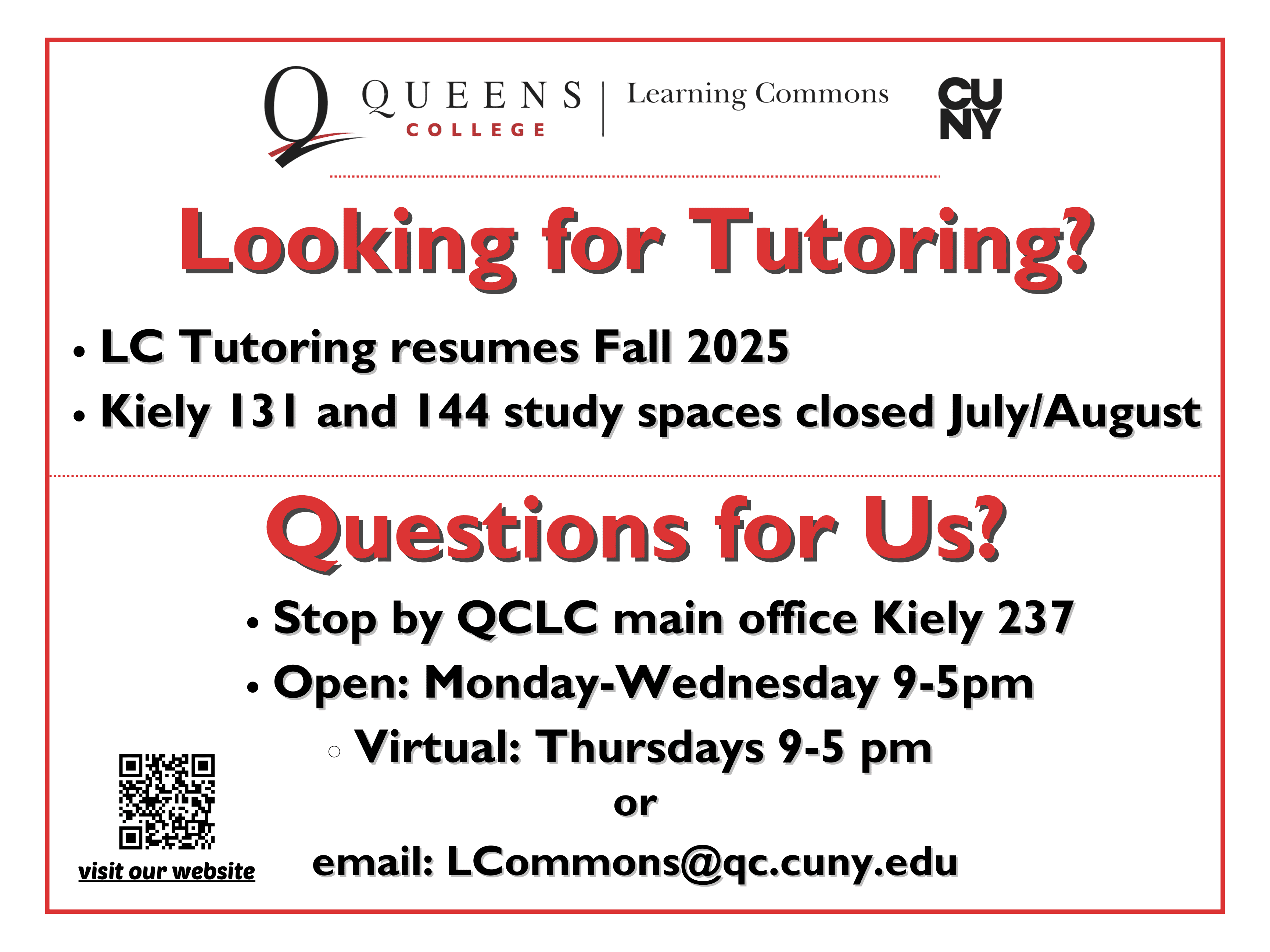 SU25 LC Tutoring Updated Poster