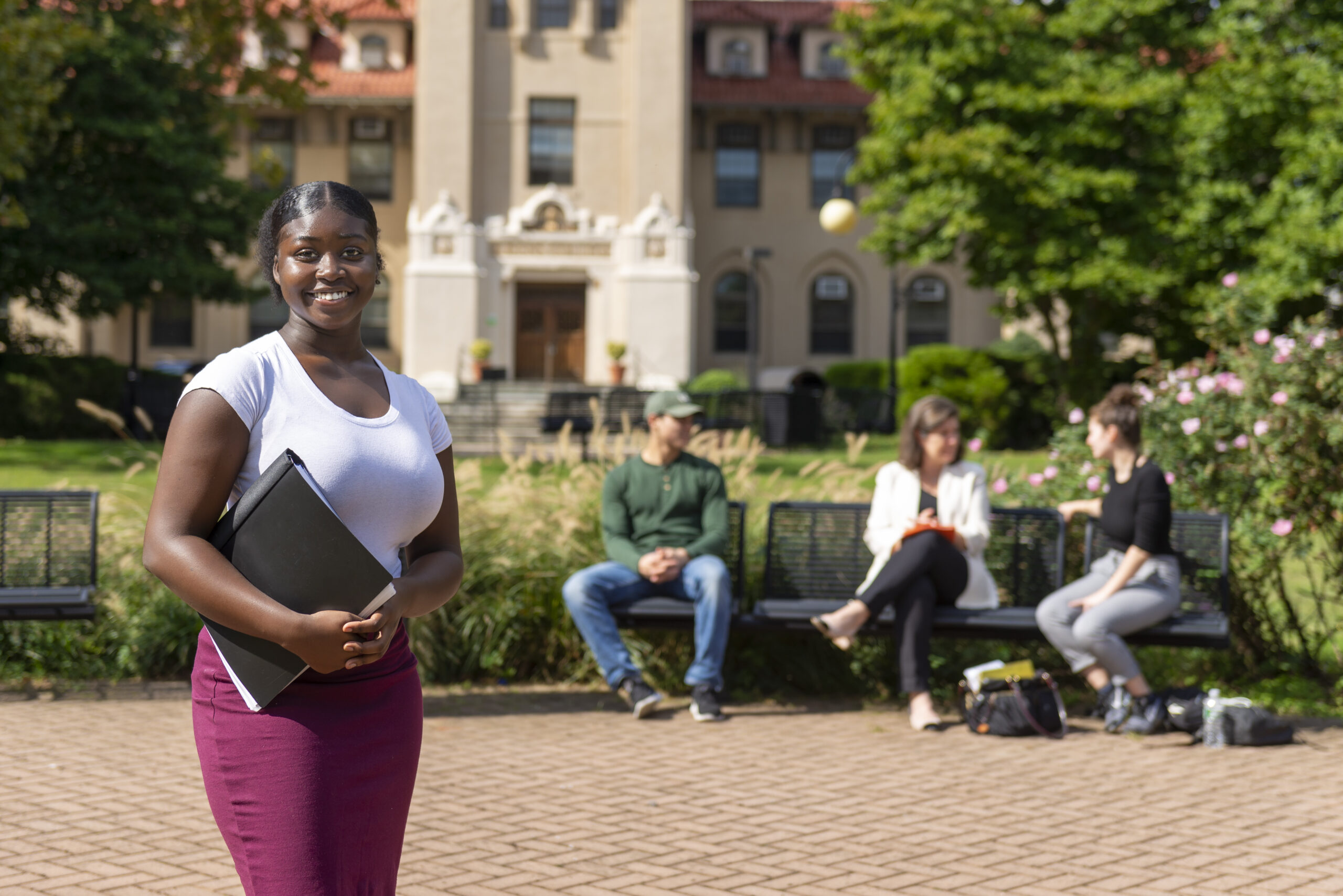Queens College students on campus