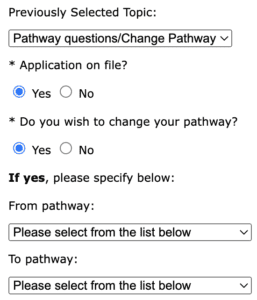 Request Pathway Change