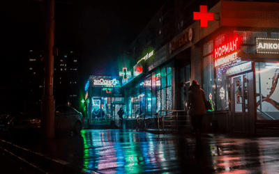 City street at night. Photo by Alexander Popov on Unsplash City street at night.