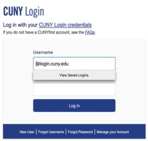 CUNYfirst Login Screenshot