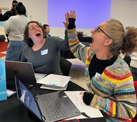 Photo of faculty participating in 2025 Brightspace + Universal Design for Learning workshop.