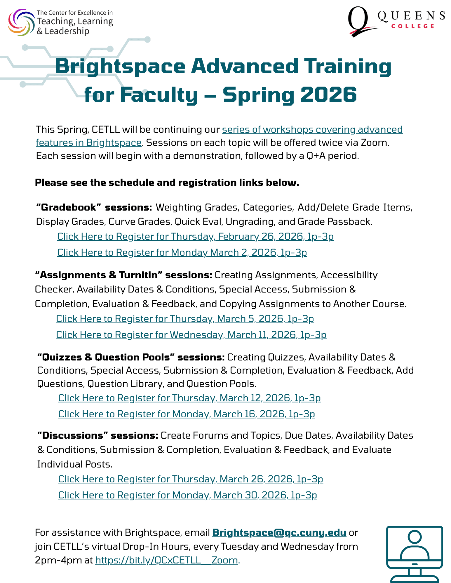 Brightspace Spring Advanced training 2026 Brightspace Spring Advanced training 2026