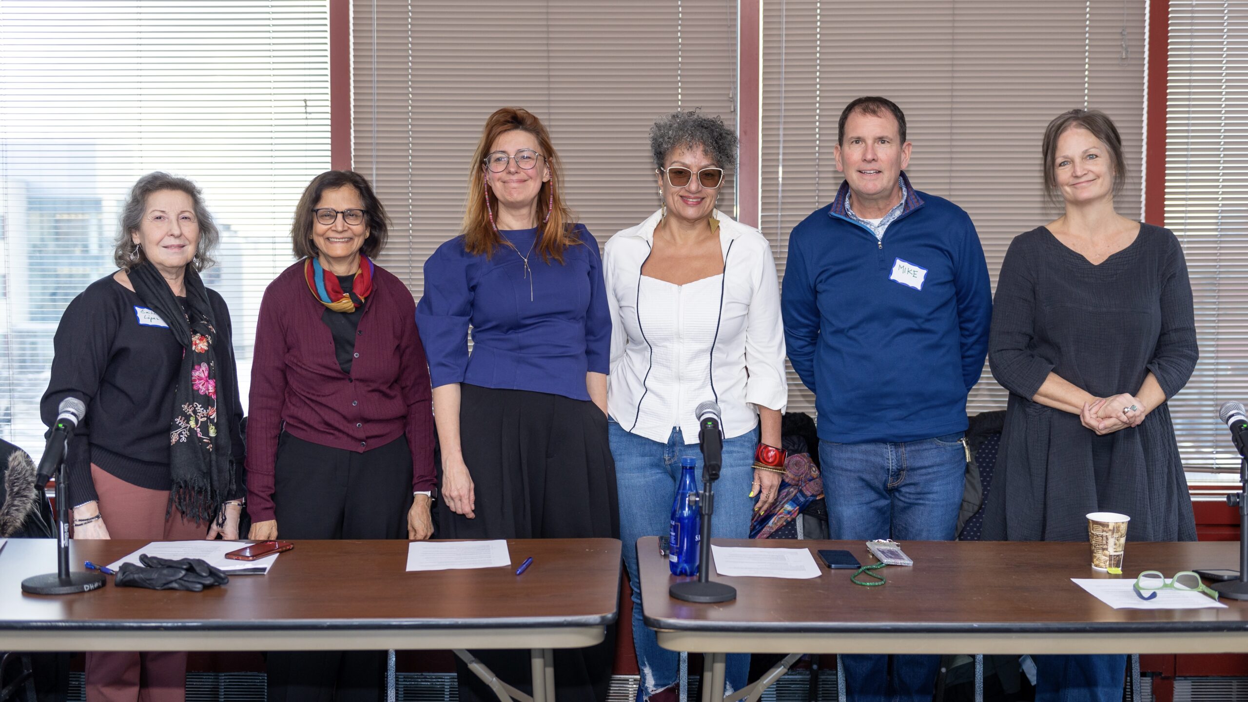 Panelists from Promotion to Full Professor (left to right: Emilia Lopez, Ashima Kant, Kate Pechenkina, Maria DeLongoria, Michael Nelson, Larissa Swedell).