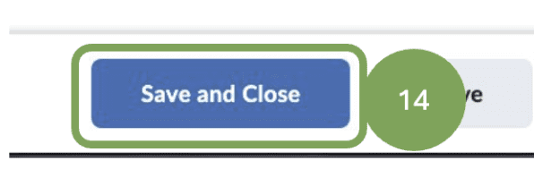 Save and Close button