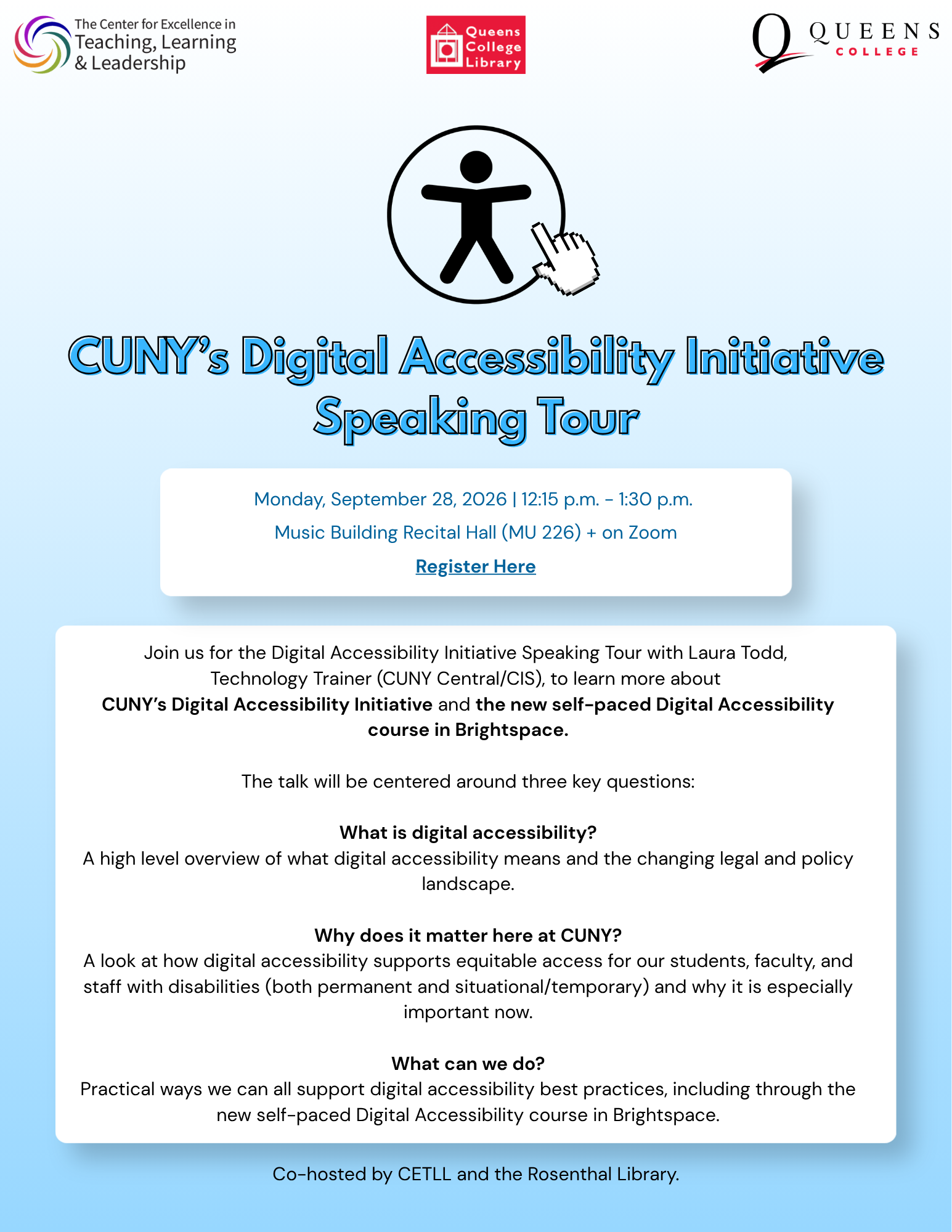 CUNY’s Digital Accessibility Initiative Speaking Tour_09.28.2026 Flyer for CUNY’s Digital Accessibility Initiative Speaking Tour.