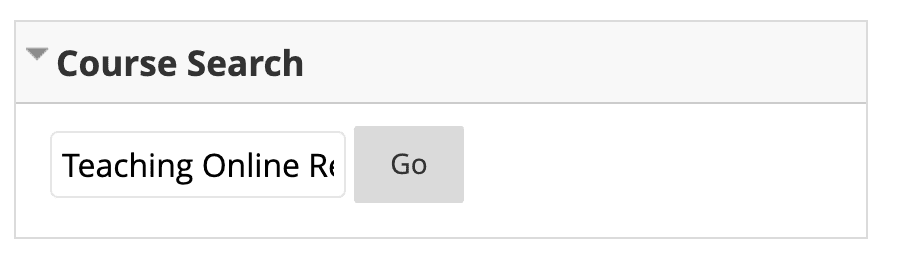 Course Search field