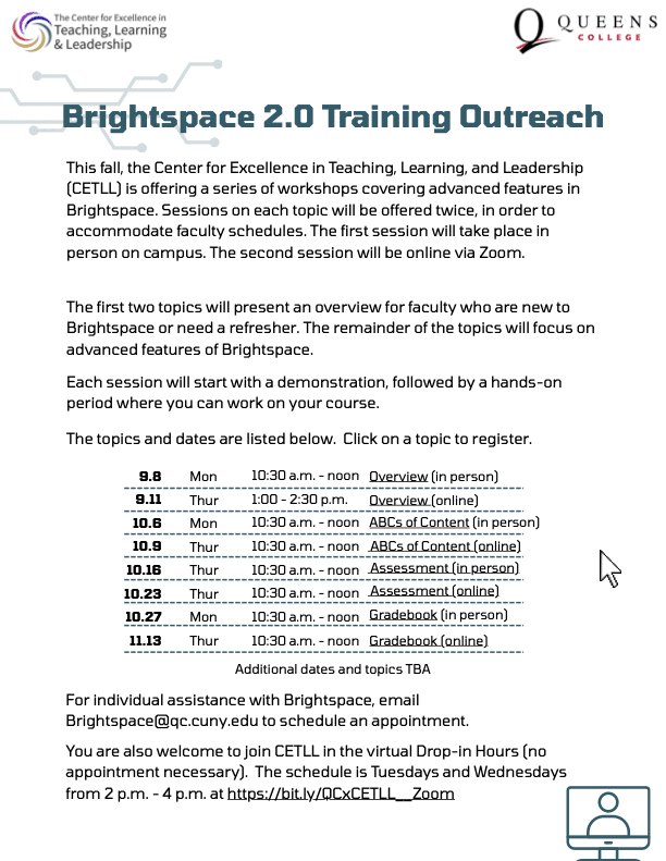 Brightspace 2.0 Training Outreach 0829 Brightspace 2.0 Training Outreach Flyer