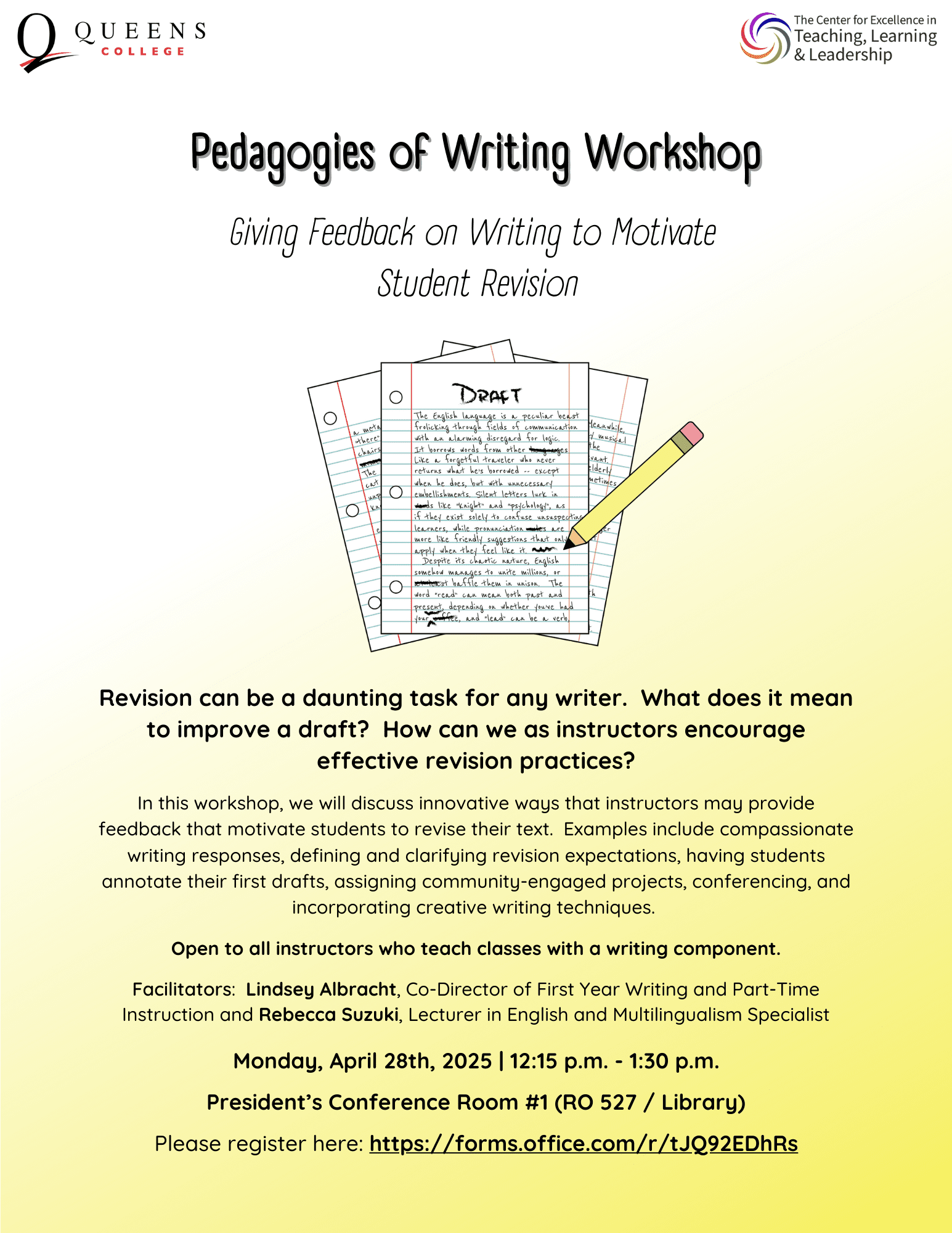 Pedagogies of Writing Flyer