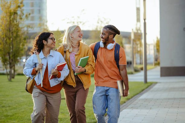 students walking to class