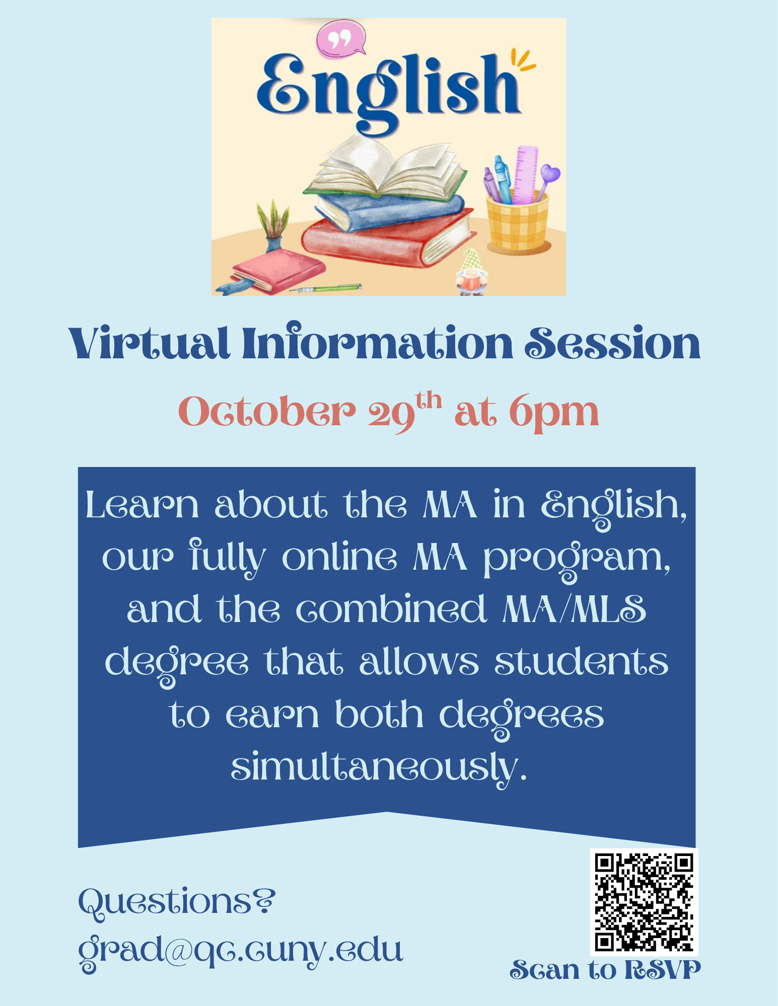 English MA Graduate Info Session Flyer