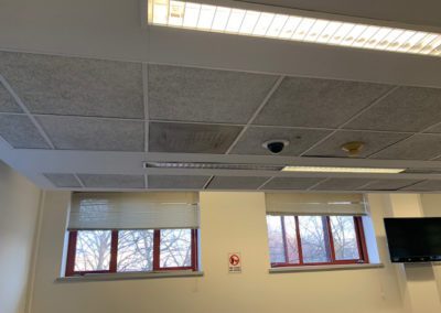 IB-200 ceiling and windows before renovations.