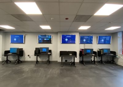 Gaming tables and monitors.