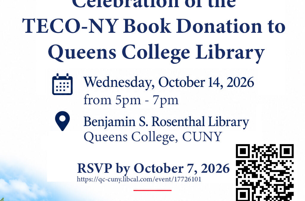 Join us for the TECO-NY Book Donation to Queens College Library