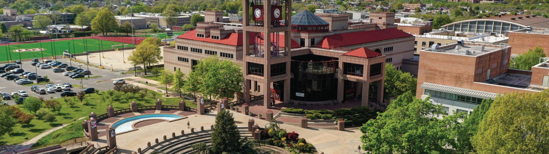 aerial campus view library