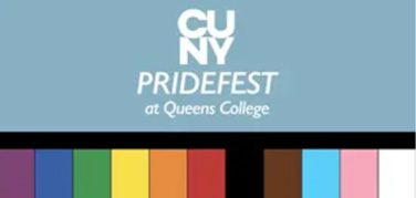 CUNYPridefest 2023, rainbow flag graphic links to RSVP page